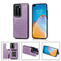 Case For Huawei Huawei P30 / Huawei P30 Pro / Huawei P30 Lite Card Holder / Shockproof / Magnetic Back Cover Solid Colored / Flower PU Leather / TPU