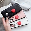 Case For Huawei Huawei P30 / Huawei P30 Pro / Huawei P30 Lite Card Holder / Shockproof Back Cover Heart / Solid Colored PU Leather / TPU