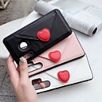 Case For Huawei Huawei P30 / Huawei P30 Pro / Huawei P30 Lite Card Holder / Shockproof Back Cover Heart / Solid Colored PU Leather / TPU