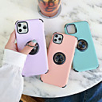 Case For Huawei Huawei P30 / Huawei P30 Pro / Huawei P30 Lite Ring Holder Back Cover Solid Colored PU Leather / PC