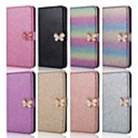 Case For Huawei Huawei P30 / Huawei P30 Pro / Huawei P30 Lite Wallet / Card Holder / with Stand Full Body Cases Butterfly / Solid Colored / Glitter Shine Hard PU Leather
