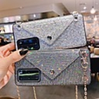 Case For Huawei Huawei P30 / Huawei P30 Pro / Mate 30 Card Holder / Rhinestone Back Cover Solid Colored TPU