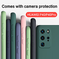 Case For Huawei HUAWEI P40 / HUAWEI P40 PRO Frosted Back Cover Solid Colored Silica Gel