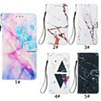 Case For Huawei Huawei Y7 Pro(2019) / Huawei Y7 2019 / Huawei Y6 Pro (2019) Wallet / Card Holder / with Stand Full Body Cases Marble Hard PU Leather