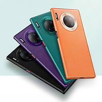 Case For Huawei Mate 30 / Mate 30 Pro Dustproof / Ultra-thin Back Cover Solid Colored PU Leather / Metal