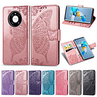 Case For Huawei Mate 40 Pro / Mate 40 / P Smart 2021 Card Holder / Shockproof / Embossed Full Body Cases Solid Colored PU Leather / TPU