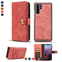 Case For Huawei P30 P30 pro P30 lite nova 4e Nova 5 Nova 5Pro Nova 5i P20lite2019 Card Holder Shockproof Flip Full Body Cases Solid Colored PU Leather magnetic split