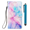 Case For Huawei P30 Pro / P30 Lite / Honor 10 Lite Wallet / Card Holder / with Stand Full Body Cases Pink Blue Marble PU Leather for Galaxy P20 Lite / P20 Pro / P Smart 2019 / Mate 20 Lite