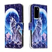 Case For Huawei P40 / Huawei P40 Pro / Huawei P30 lite Wallet / Card Holder / with Stand Snow Mountain Wolf PU Leather / TPU for Huawei Mate 30 Lite / Honor 10 Lite / Honor 20 Pro
