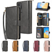 Case For Huawei P40 Pro P40 P40 Lite P30 P30 Pro P30 Lite Nova7i Y7P Card Holder Flip Magnetic Full Body Cases Solid Colored PU Leather