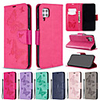 Case for Huawei scene graph Huawei P40 P40 Pro P40 Lite P40 Lite E Solid color butterfly embossed embossed PU leather material card holder lanyard all-inclusive anti-fall mobile phone case BF
