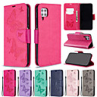 Case for Huawei scene graph Huawei P40 P40 Pro P40 Lite P40 Lite E Solid color butterfly embossed embossed PU leather material card holder lanyard all-inclusive anti-fall mobile phone case BF