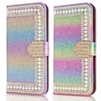 Case For Huawei Y6p Y5p Y7p Wallet Card Holder with Stand Pearl Diamond Buckl PU Leather Case For Huawei P smart 2020 P40 lite Honor 9S Nova 6 SE Nova 7i P40 Pro Y7 Prime (2019) Honor 20 lite Mate 20