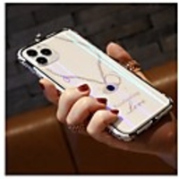 Case For iPhone 11 / iPhone 11 Pro / iPhone 11 Pro Max / iPhone X / iPhone XS / iPhone XR / iPhone 7 / 8 Shockproof Rhinestone Bumper Solid Colored Metal
