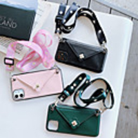 Case For iPhone 11 Pro Max/11 Pro/11/XS Max/XR/X/XS/8P/7P/6SP/8 7 6/6S Card Holder / Shockproof Back Cover Solid Colored PU Leather