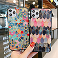 Case For iPhone 11ProMax/11Pro/11/iPhoneXS Max/XR/XS/7/8Plus/SE 2020/6P Shockproof Dustproof Back Cover Geometric Pattern Silica Gel