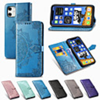 Case For iPhone 12 / 11 Pro Max / SE2020/ XS Max / XR XS 7/8 7/8 plus Card Holder Flip Embossed Full Body Cases Solid Colored PU Leather TPU