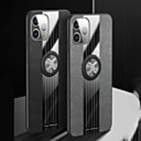Case For iPhone 12 Shockproof / Ring Holder Back Cover Lines / Waves / Solid Colored TPU For 12 Pro Max