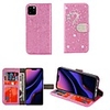 Case For iPhone 12 iPhone 11 Pro Max iPhone Xs Max Wallet / Card Holder / with Stand Full Body Cases Glitter Shine Heart PU Leather Case For iPhone 7 8 iPhone 7 Plus 8 Plus XR X XS iPhone SE(2020) 5S