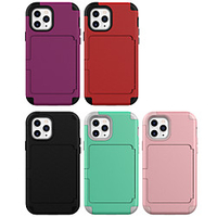 Case For iPhone 12 iPhone 12 Pro Max iPhone 12 Pro iPhone 12 mini Card Holder Shockproof Back Cover Solid Colored TPU Case For iPhone 11 Pro Max / SE2020 / XS Max / XR XS 7 / 8 7 / 8 plus miniinthebox