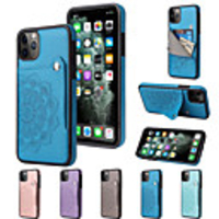 Case For iPhone 12 Mini Card Holder / Shockproof Back Cover Solid Colored / Flower PU Leather / TPU For 11 Pro Max / X / XS / XR / XS Max / 7 8 6S Plus / SE 2020