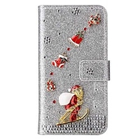 Case For iPhone 12 Pro Max Wallet Card Holder Full Body Cases Glitter Christmas PU Leather Case For iPhone SE(2020) iPhone 11 Pro Max iPhone XR Xs Max iPhone 6s 7 8 iPhone 6S Plus 7 Plus 8 Plus