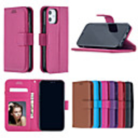 Case For iPhone 5 6 plus 7 plus 8 plus x xs max 11 pro max se 12 Card Holder Shockproof Flip Full Body Cases Solid Colored PU Leather TPU