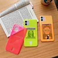 Case For iPhone 7 8 7plus 8plus X XR XS XSMax SE(2020) iPhone 11 11Pro 11ProMax iPhone 12 Glow in the Dark Card Holder Shockproof Ultra-thin Back Cover Transparent Solid Colored TPU