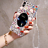 Case For iPhone iPhone 11 Pro Max / 11Pro / 11 / iPhone XS Max / XR / XS / 6 / 7 / 8Plus / SE 2020 Rhinestone / Mirror Back Cover Geometric Pattern / Flower Acrylic Handmade Luxury Women
