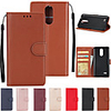 Case For LGK20 Plus LGK10 2018 LGK10 K8 2017 K4 2017 Aristo LV5 LV3 Card Holder Flip Magnetic Full Body Cases Solid Colored PU Leather