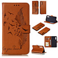 Case For LGK61 / G9 / Stylo 6 / K51S / K50 / K41S Card Holder Flip Magnetic Full Body Cases Word Phrase Solid Colored Feathers PU Leather