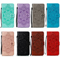 Case For LGLG V40 / LGK30 / LGK40 Card Holder / Shockproof Full Body Cases Flower PU Leather