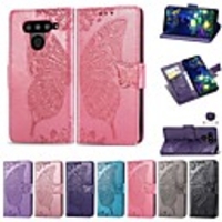 Case For LGLG V50 / LGV20 MINI / LGStylo 4 Wallet / Card Holder / Shockproof Full Body Cases Solid Colored / Butterfly Hard PU Leather