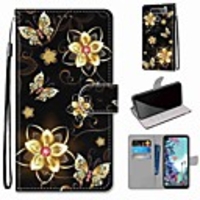 Case For LGQ70 / LGK50S / LGK40S Wallet / Card Holder / with Stand Full Body Cases Golden Butterfly PU Leather / TPU for LGK30 2019 / LGK20 2019