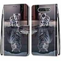 Case For LGQ70 / LGK50S / LGK40S Wallet Card Holder with Stand Full Body Cases Cat Becomes Tiger PU Leather TPU for LGK30 2019 LGK20 2019 LGX Power