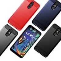 Case For LGV30 Plus / LGV30S ThinQ / LG K10(2018) Shockproof / Ultra-thin Back Cover Solid Colored / Lines / Waves TPU / Carbon Fiber For LGQ6 / LGQ7 / LGG7 / LGK40
