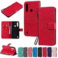 Case For Motorola MOTO E6S (2020) MOTO E6 plus MOTO G8PLAY Wallet Card Holder with Stand Full Body Cases Solid Colored Sun Flower PU Leather TPU for Moto G8 Power Lite Moto G Power Moto E7