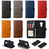 Case For Motorola MOTO G6 / Moto G6 Plus / Moto G7 Play Wallet / Card Holder / with Stand Full Body Cases Solid Colored PU Leather