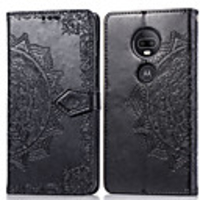 Case For Motorola Moto G7 Card Holder / Flip Full Body Cases Solid Colored Hard PU Leather for Moto G7