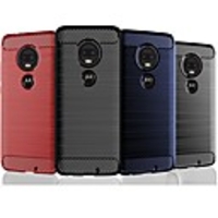 Case For Motorola MOTO One Vision / Moto G6 Play / Moto G6 Plus Shockproof / Ultra-thin Back Cover Solid Colored / Lines / Waves TPU / Carbon Fiber Case For Moto P30 Note / Moto P40 / Moto G7 Plus