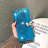 Case For Motorola MOTO P40 / MOTO One Vision / Moto G7 Wallet / Card Holder / Rhinestone Full Body Cases Butterfly / Flower Soft PU Leather miniinthebox