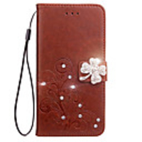 Case For Motorola Wallet / Card Holder / Rhinestone Full Body Cases Flower Hard PU Leather for Moto G5 Plus / Moto G5 / Moto G4 Plus