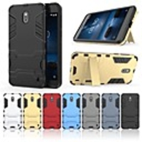 Case For Nokia Nokia 2 Shockproof / with Stand Back Cover Solid Colored / Armor Hard PC