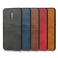 Case For OnePlus OnePlus 6 / OnePlus 6T / Oneplus 5T Card Holder / Shockproof Back Cover Solid Colored Genuine Leather / TPU Case For One Plus 7 / One Plus 7 Pro miniinthebox