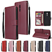 Case For OPPO F11 Pro oppo F7 OPPO A91 A9 A5 F11 F11 Peo Reno 3 3 PRO 2 2Z X 50 C3 Card Holder Flip Magnetic Full Body Cases Solid Colored PU Leather