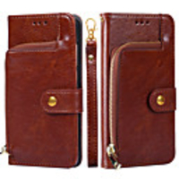 Case For OPPO oppo R17 / Realme x50 5G / realme 5s Card Holder / Flip / Magnetic Full Body Cases Solid Colored PU Leather / TPU