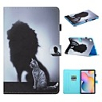 Case For Samsung Galaxy Tab A 10.1 2019 T510 T515 Tab A 8.0 2019 T290 295 Tab S6 Lite SM-P610 615 Wallet Card Holder with Stand Full Body Cases Animal PU Leather