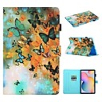Case For Samsung Galaxy Tab A 10.1 2019 T510 T515 Tab A 8.0 2019 T290 295 Tab S6 Lite SM-P610 615 Wallet Card Holder with Stand Full Body Cases Butterfly PU Leather