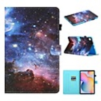 Case For Samsung Galaxy Tab A 10.1 2019 T510 T515 Tab A 8.0 2019 T290 295 Tab S6 Lite SM-P610 615 Wallet Card Holder with Stand Full Body Cases sky PU Leather