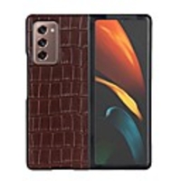 Case For Samsung Galaxy Z Fold 2 Shockproof Flip Full Body Cases Solid Colored Crocodile Pattern Genuine Leather Case